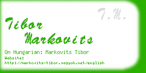tibor markovits business card